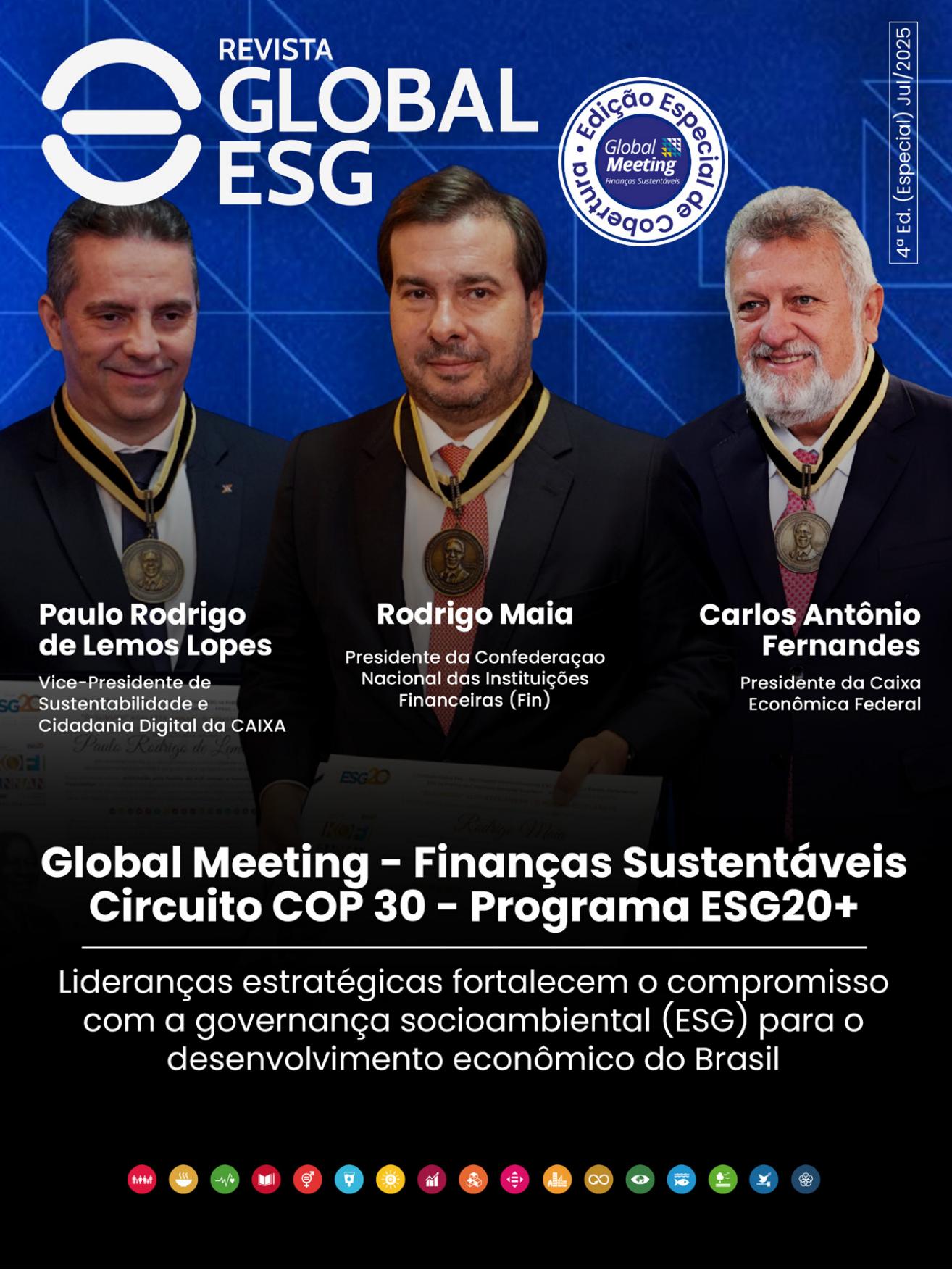 Capa da 4ª edição da Revista Global ESG, edição especial Finanças Sustentáveis